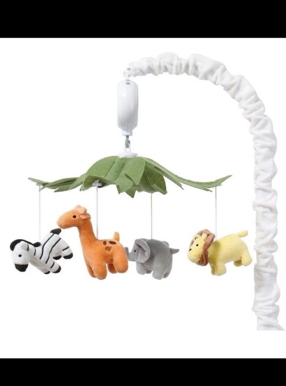 The Peanut Shell musical safari crib mobile, lullaby baby music calming sensory